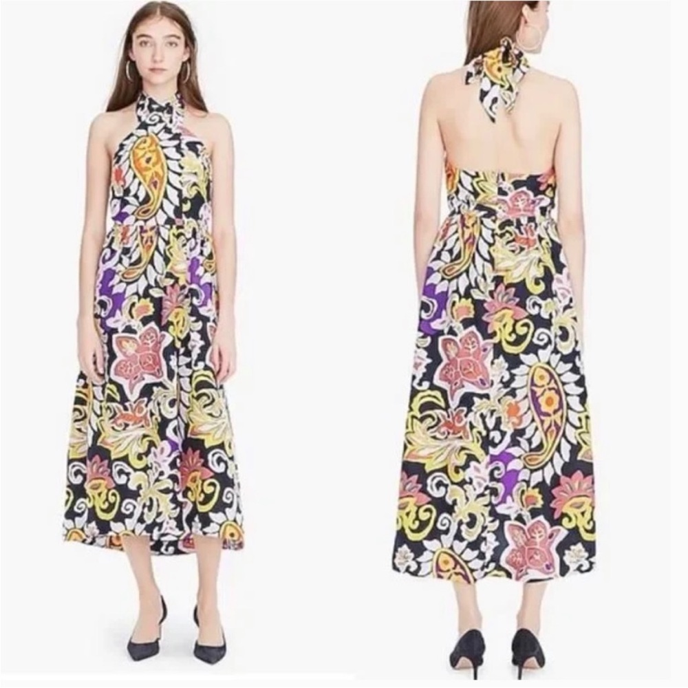 J. Crew Silk Sarong Paisley Halter Dress - Multicolor